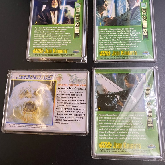 1998 Star Wars Jedi Knights Metal Cards-Metallic Impressions Set of 4 Cards - Picture 2 of 7